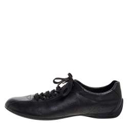 Louis Vuitton Black Mahina Leather Low Top Sneakers Size 40.5