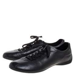 Louis Vuitton Black Mahina Leather Low Top Sneakers Size 40.5