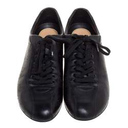 Louis Vuitton Black Mahina Leather Low Top Sneakers Size 40.5