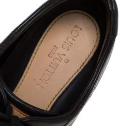 Louis Vuitton Black Mahina Leather Low Top Sneakers Size 40.5