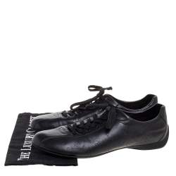 Louis Vuitton Black Mahina Leather Low Top Sneakers Size 40.5