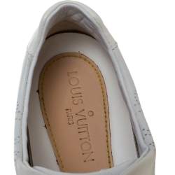 Louis Vuitton White Mahina Leather Low Top Sneakers Size 40.5