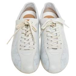 Louis Vuitton White Mahina Leather Low Top Sneakers Size 40.5