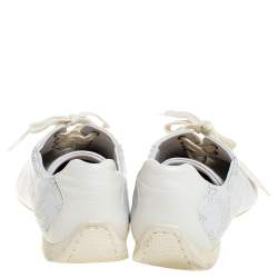 Louis Vuitton White Mahina Leather Low Top Sneakers Size 40.5
