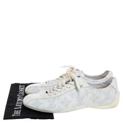 Louis Vuitton White Mahina Leather Low Top Sneakers Size 40.5