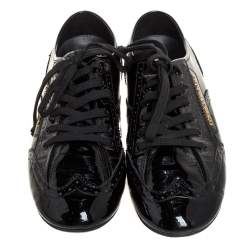 Louis Vuitton Black Patent Leather 'Lyrics' Brogue Sneakers Size 39