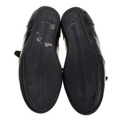 Louis Vuitton Black Patent Leather 'Lyrics' Brogue Sneakers Size 39