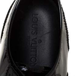 Louis Vuitton Black Patent Leather 'Lyrics' Brogue Sneakers Size 39