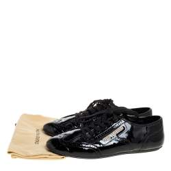 Louis Vuitton Black Patent Leather 'Lyrics' Brogue Sneakers Size 39