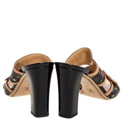 مملوكة مسبقًا صندل مول سلايد لوي فيتون حافة جلد وكانفاس مونوغرامى متعدد الألوان أسود مقاس 39