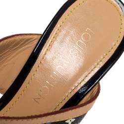 مملوكة مسبقًا صندل مول سلايد لوي فيتون حافة جلد وكانفاس مونوغرامى متعدد الألوان أسود مقاس 39