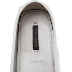 Pre Owned Louis Vuitton White Patent Leather Oxford Loafers Size 40