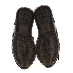 Louis Vuitton Navy Blue Suede and Mesh Run Away Lace Up Sneakers Size 35