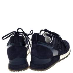 Louis Vuitton Navy Blue Suede and Mesh Run Away Lace Up Sneakers Size 35