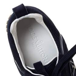 Louis Vuitton Navy Blue Suede and Mesh Run Away Lace Up Sneakers Size 35