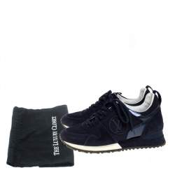 Louis Vuitton Navy Blue Suede and Mesh Run Away Lace Up Sneakers Size 35
