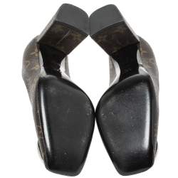 Pre Owned Louis Vuitton Brown Canvas Madeleine Logo Pumps Size 36