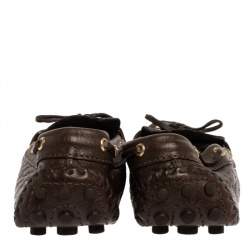 Pre Owned Louis Vuitton Brown Monogram Gloria Flat Loafers Size 39