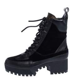 Lauréate leather boots Louis Vuitton Black size 38.5 EU in Leather