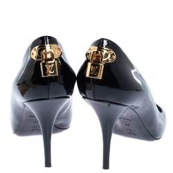 Pre Owned حذاء كعب عالي لوي فيتون "او ريالي !" جلد لامع أسود مقاس 41