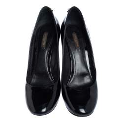 Pre Owned حذاء كعب عالي لوي فيتون "او ريالي !" جلد لامع أسود مقاس 41