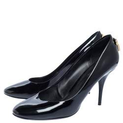 Pre Owned حذاء كعب عالي لوي فيتون "او ريالي !" جلد لامع أسود مقاس 41