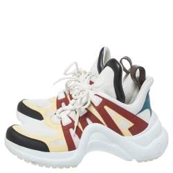 Pre Owned Louis Vuitton Multicolor Leather and Mesh LV Archlight Sneakers Size 40