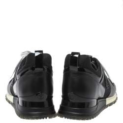 Louis Vuitton Black Leather And Mesh Run Away Low Top Sneakers Size 36.5
