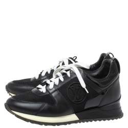 Louis Vuitton Black Leather And Mesh Run Away Low Top Sneakers Size 36.5