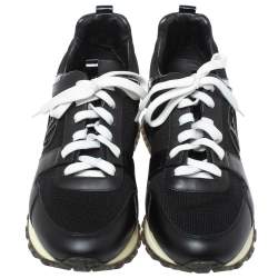 Louis Vuitton Black Leather And Mesh Run Away Low Top Sneakers Size 36.5