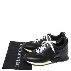 Louis Vuitton Black Leather And Mesh Run Away Low Top Sneakers Size 36.5