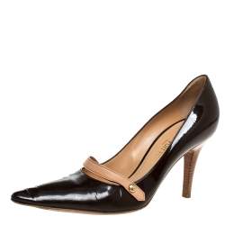 Louis Vuitton Brown & Tan Patent Leather High Heels Shoe