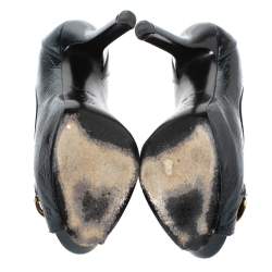 مملوكة مسبقًا Louis Vuitton Green Monogram Vernis Claudia Peep Toe Pumps Size 37.5