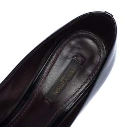  Louis Vuitton Amarante Monogram Vernis True Peep Toe Platform Pumps Size 37.5
