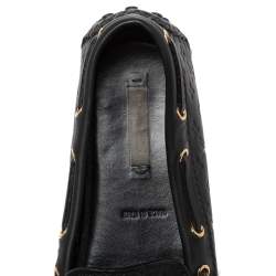 Pre Owned Louis Vuitton Blackk Monogram Embossed Leather Gloria Loafers Size 36