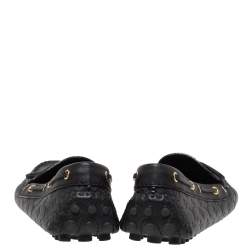 Pre Owned Louis Vuitton Blackk Monogram Embossed Leather Gloria Loafers Size 36