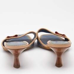 Pre Owned صندل سلايد لوي فيتون دينم مونوغرامي أزرق مقاس 40