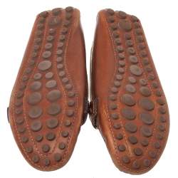 Pre Owned Louis Vuitton Brown Leather Oxford Slip On Loafers Size 36.5