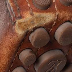 Pre Owned Louis Vuitton Brown Leather Oxford Slip On Loafers Size 36.5