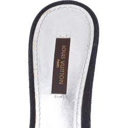 Pre Owned Louis Vuitton Black Canvas Love Bow Slide Sandals Size 37.5