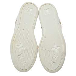 Pre Owned Louis Vuitton Off White Monogram Suede and Leather Cliff Top Sneakers Size 39