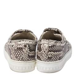 Louis Vuitton Beige/Brown Python Leather Slip On Sneakers Size 39