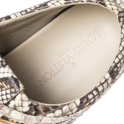 Louis Vuitton Beige/Brown Python Leather Slip On Sneakers Size 39