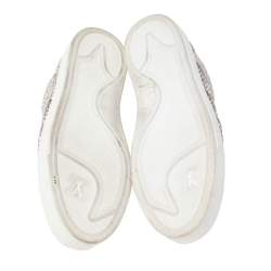 Louis Vuitton Beige/Brown Python Leather Slip On Sneakers Size 39