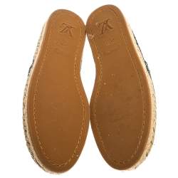مملوكة مسبقًا Louis Vuitton Blue Denim Espadrille Slip on Sneakers Size 38.5
