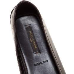 مملوكة مسبقًا Louis Vuitton Brown Leather Oxford Ballet Flats Size 39.5