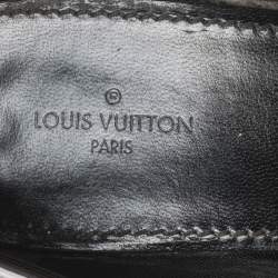 Pre Owned Louis Vuitton Beige/Black Ombre Patent Leather Bow Fiance Pumps Size 36.5