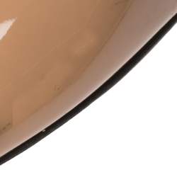 Pre Owned Louis Vuitton Beige/Black Ombre Patent Leather Bow Fiance Pumps Size 36.5