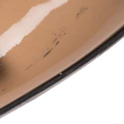 Pre Owned Louis Vuitton Beige/Black Ombre Patent Leather Bow Fiance Pumps Size 36.5