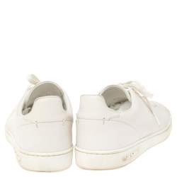 Louis Vuitton White Leather Frontrow Logo Embellished Lace Up Sneakers Size 38.5